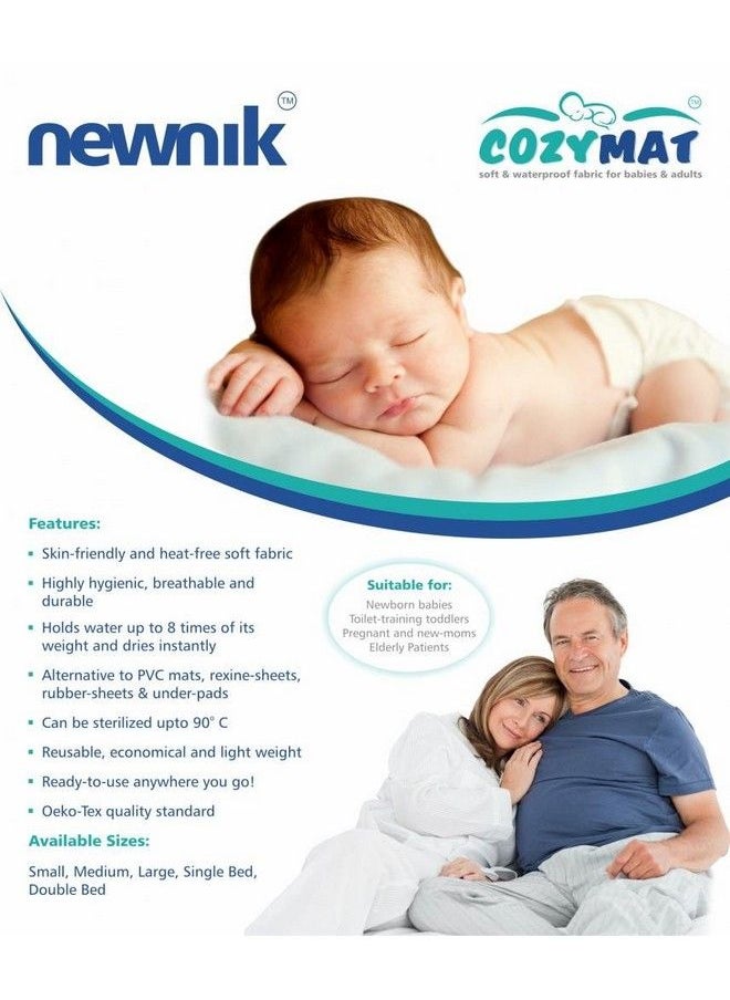 Newnik - Premium Quick Water Resistant Dry Sheet Waterproof Baby Bed Protector Sheet Mattress Protect (Size: 140Cm X 100Cm) Firoza Large - Image 1