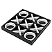 FUIN Wood Tic Tac Toe Decorative Board Game Set for Coffee Table Decor 12 x 12 Black and White - Image 2