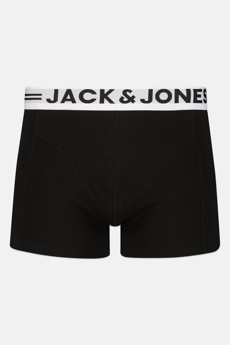 JACK & JONES Men 3 Pcs Brand Logo Trunks, Black - Image 2