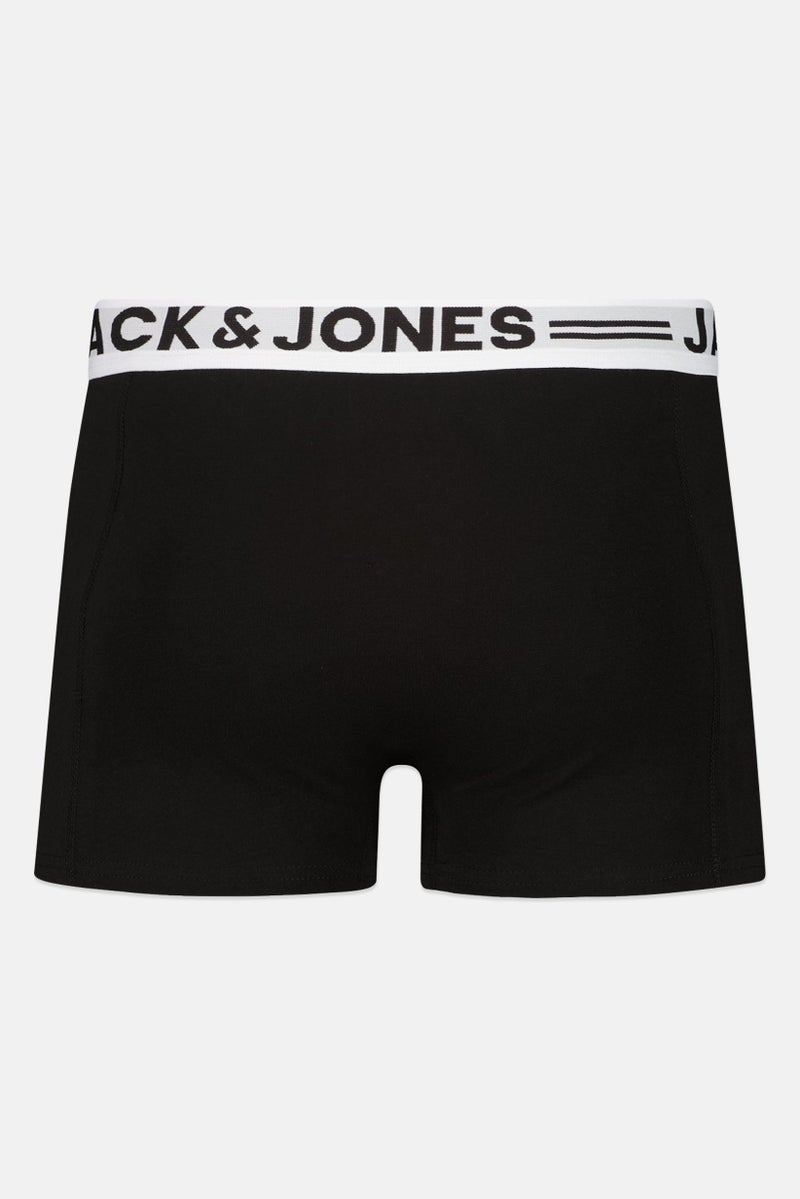 JACK & JONES Men 3 Pcs Brand Logo Trunks, Black - Image 3
