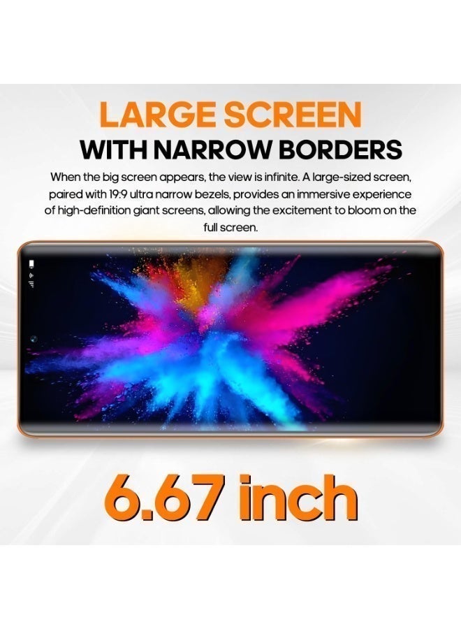  FUFFI هاتف ذكي S26 Pro هاتف خلوي بنظام تشغيل Android 12 بشاشة 6.67 بوصة، هاتف محمول 8+256 جيجا بايت 24 ميجا بيكسل + 48 ميجا بيكسل 5000 مللي أمبير في الساعة لهاتف متجر جوجل بلاي برتقالي - Image 5