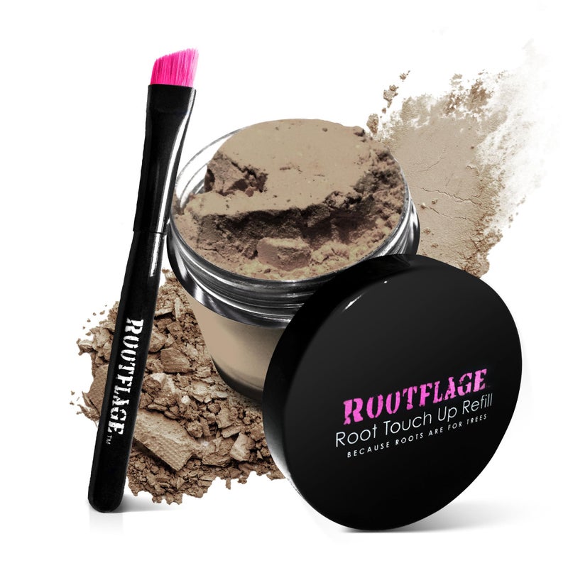 Rootflage Temporary Root Touch Up Refill Dark Blonde Hair Concealer Hide Gray Regrowth Dirty Blonde Smoky Blonde