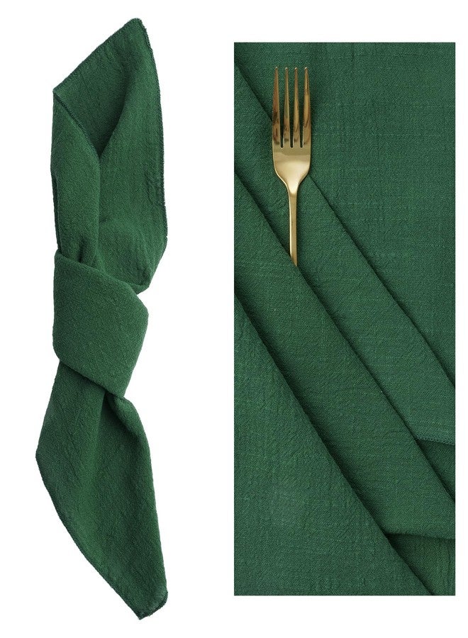 yeabwps Cotton Linen Cloth Napkins Set of 6 Dinner Kitchen Napkins Bulk 17" x 17" Thick Table Reusable Washable Napkins for Dinner Wedding and Parties(6, Olive Green) - Image 3