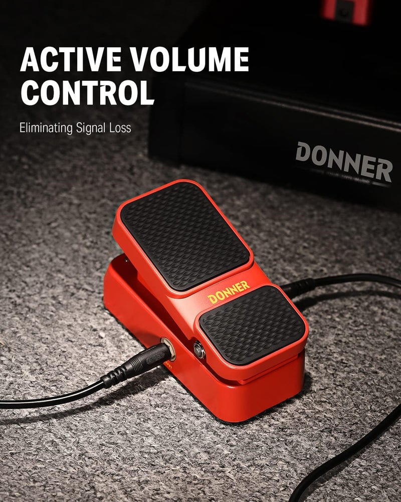 Donner Guitar Wah Pedal, 2 in 1 Wah Volume Pedal, Mini Vintage Electric Guitar Effect Pedal with Wah Wah Active Volume Control, Vowel Lightweight Guitar Pedal - Image 4