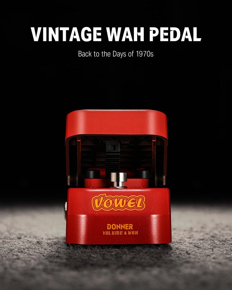 Donner Guitar Wah Pedal, 2 in 1 Wah Volume Pedal, Mini Vintage Electric Guitar Effect Pedal with Wah Wah Active Volume Control, Vowel Lightweight Guitar Pedal - Image 3