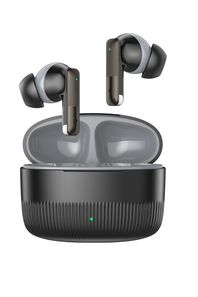 GREEN LION Vancouver True Wireless Earbuds with Dual Mic ENC / Truewireless Headphones Bluetooth V6.0 / Game Mode / 12 Hours with Case - Black - Image 1