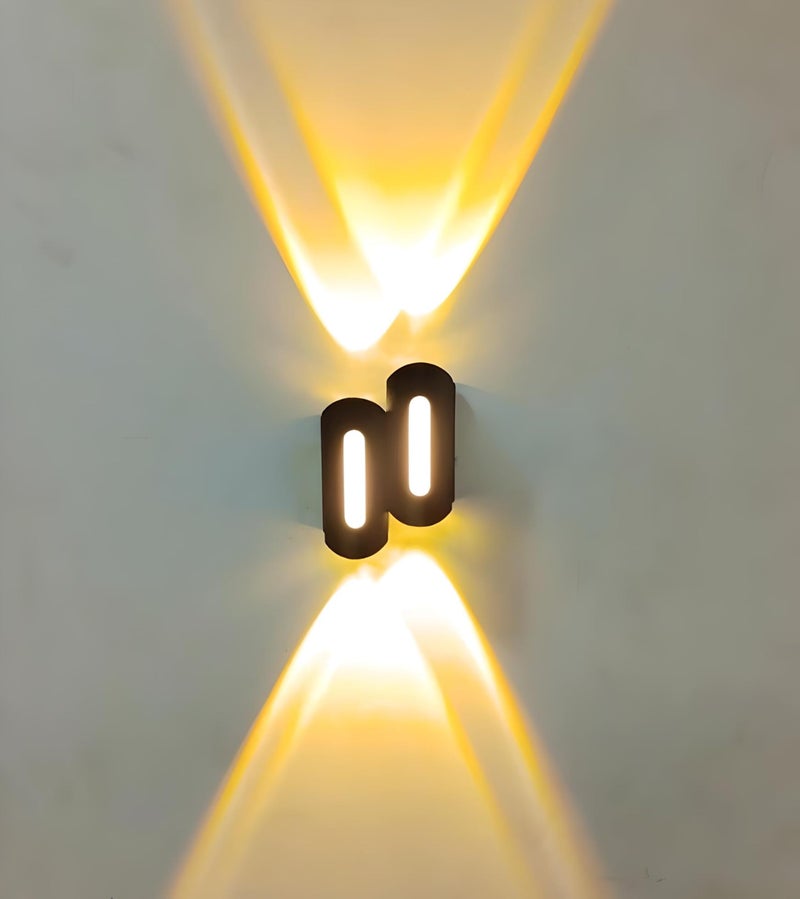 FILLISKA Aluminium Led Luxurious Indoor & Outdoor Step Type Up/Down Wall Light Warm White, Shockproof & Rustproof Alluminium Body (2 Up & 2 Down Curve Step) - Image 1