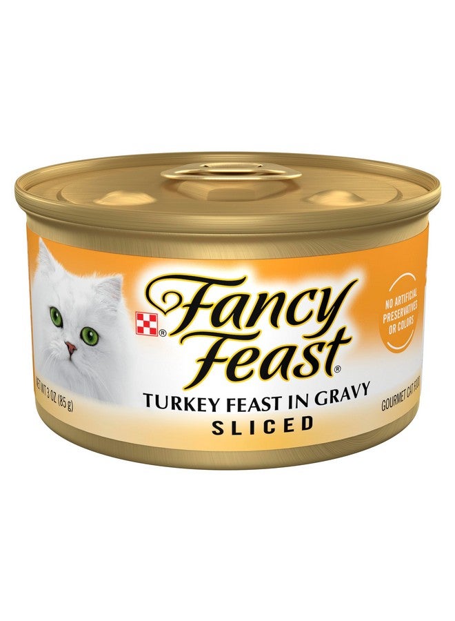 Fancy Feast Purina Fancy Feast Sliced Turkey Feast Wet Cat Food in Gravy - (Pack of 24) 3 oz. Cans - Image 1