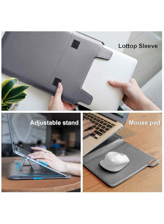 Nillkin 15.6 inch Laptop Sleeve Case Laptop Stand Adjustable, Computer Shock Resistant Bag with Mouse Pad for MacBook Pro 16"/15" 15.6" Dell Lenovo HP Asus Samsung Sony Chromebook Computer, Gray  - Image 3