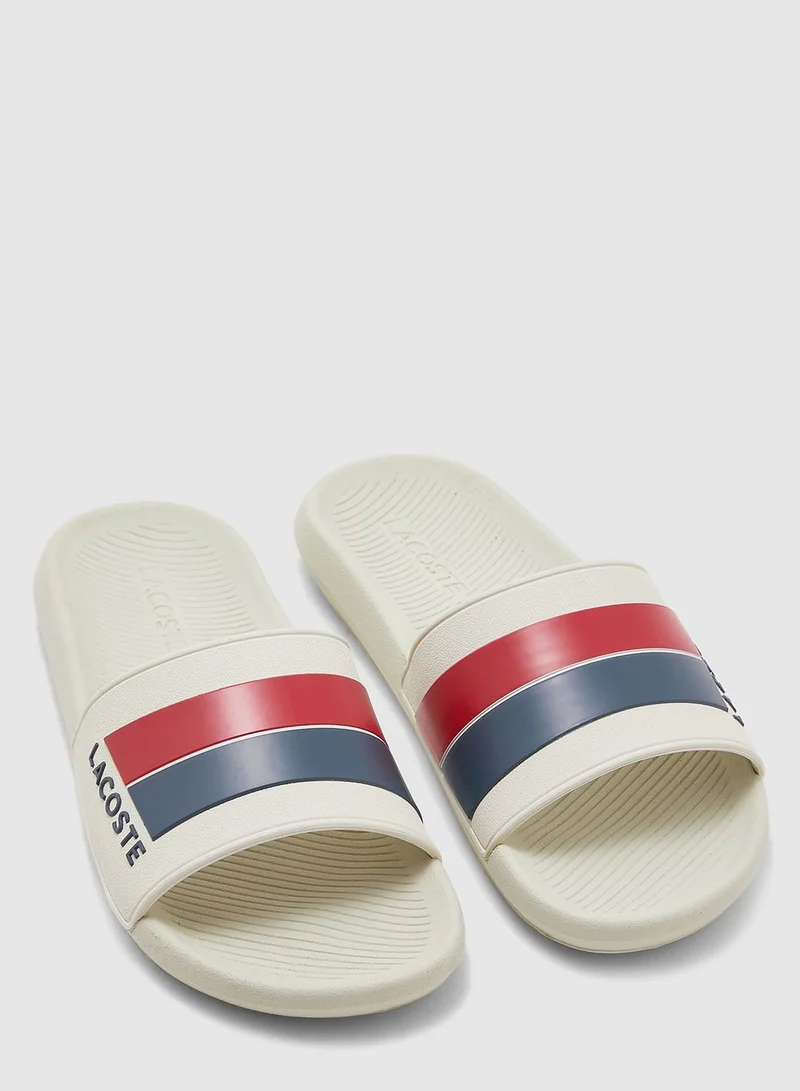 LACOSTE Logo Stripe Detail Slides