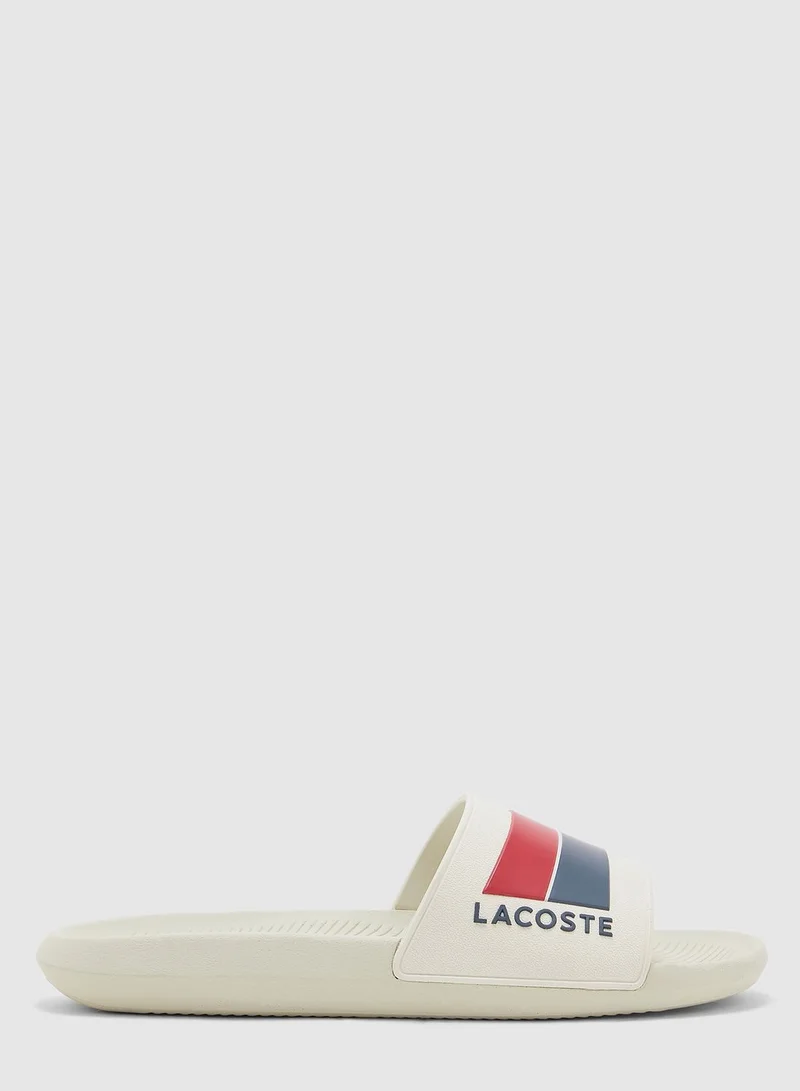 LACOSTE Logo Stripe Detail Slides