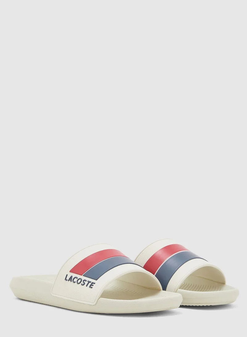 LACOSTE Logo Stripe Detail Slides