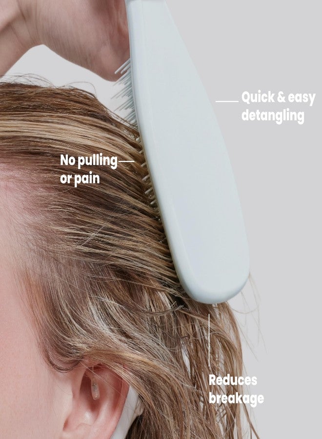 Tangle Teezer Ultimate Detangler Fine and Fragile Hair Brush for Coloured Hair, Fine and Delicate Hair Brush, Soft 2-Level Bristles, Reduces Breakage, No Pulling, Ice Blue - Image 4