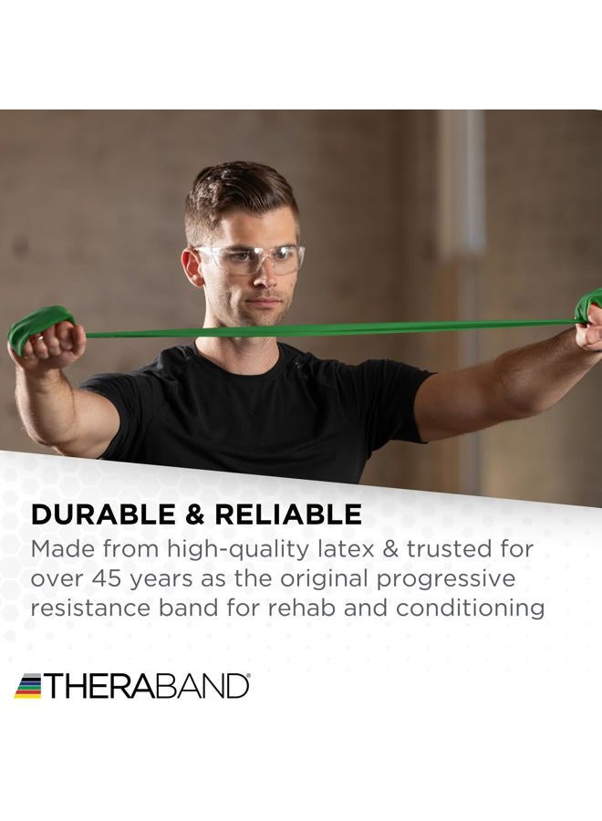 TheraBand Portable Fitness and Workout Professional Latex Resistance Bands for Rehabilitation, Home Exercise, 5ft (Green) - Image 4