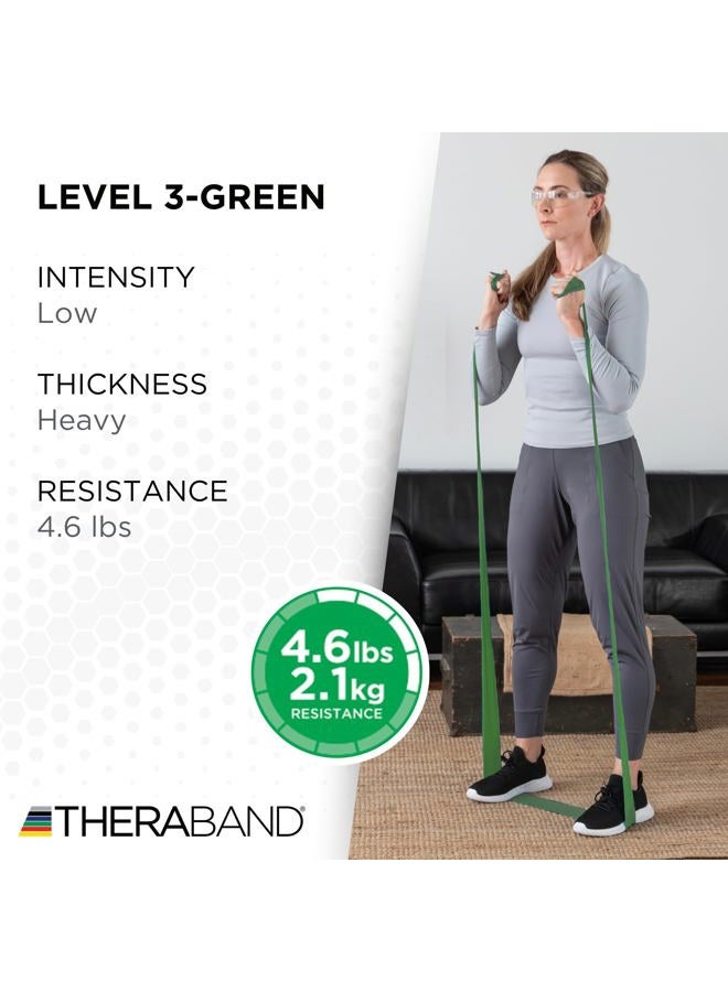TheraBand Portable Fitness and Workout Professional Latex Resistance Bands for Rehabilitation, Home Exercise, 5ft (Green) - Image 3