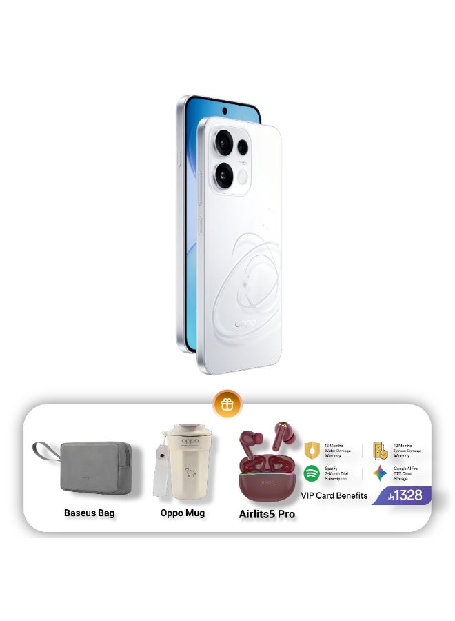 OPPO Reno16F 5G Dual SIM Pop White 8GB RAM 256GB with , Google Cloud Storage, Spotify Premium and VIP Card Warranty and Baseus Bag and Oppo Mug and AirLits5 Pro – Middle East Version - Image 1
