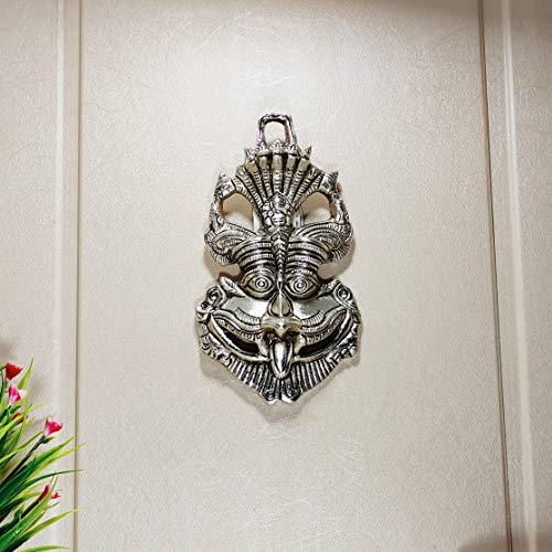 KridayKraft Metal Nazar Battu with Naag Ganesha for Nazar Suraksha (Evil Eye), Suraksha Kawach Mask for Home, Office, Wall & Door Hanging Decor Accessories, Vastu Showpiece (Silver) - Image 5