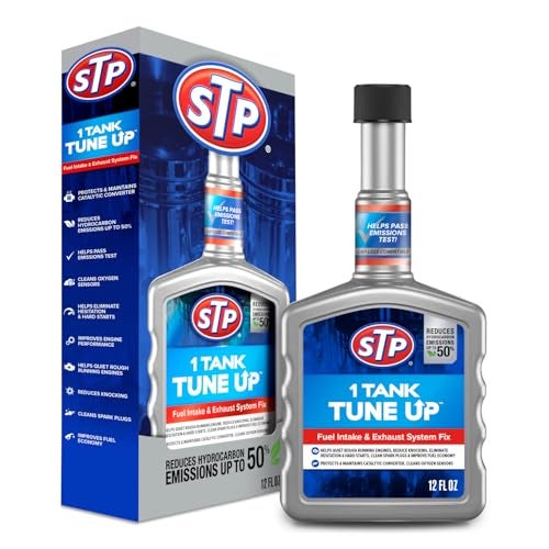 STP 1 Tank Tune Up Fuel Additive Fuel System Cleaner and Exhaust System Cleaner, Cleans Fuel Injectors, Intake Valves, Cylinder Head and Piston Tops, 12 Fl Oz - Image 1