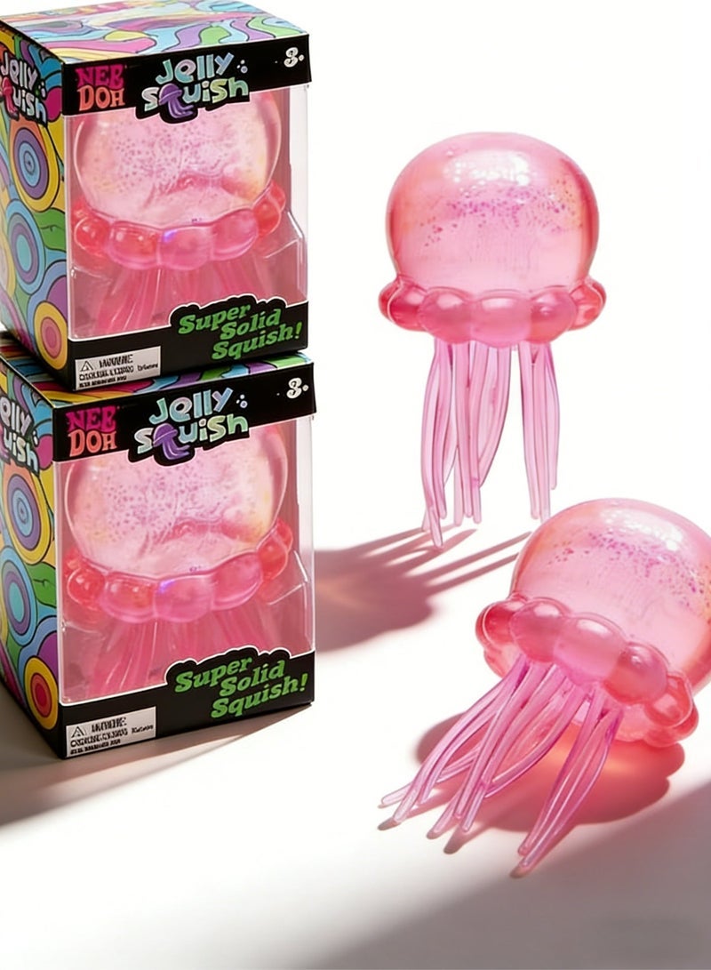 نيدوه 2-Pack NEE DOH Jelly Squeezers | Jelly-shaped stress-relieving toys with wiggling tentacles - a sensory soothing tool and the best stress-relieving gift for a friend (pink) - Image 1