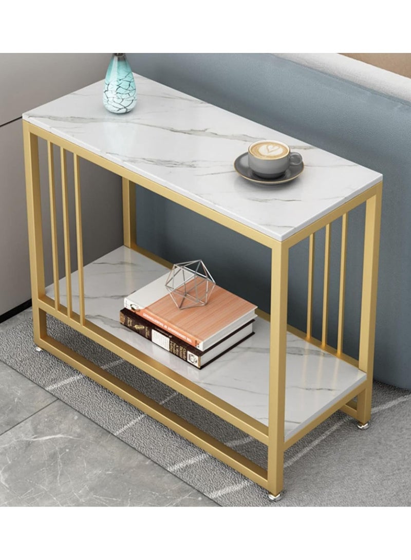 DubaiGallery طاولة قهوة مع رف مفتوح لطاولة غرفة المعيشة لغرفة الاستقبال بيضاء - Image 2