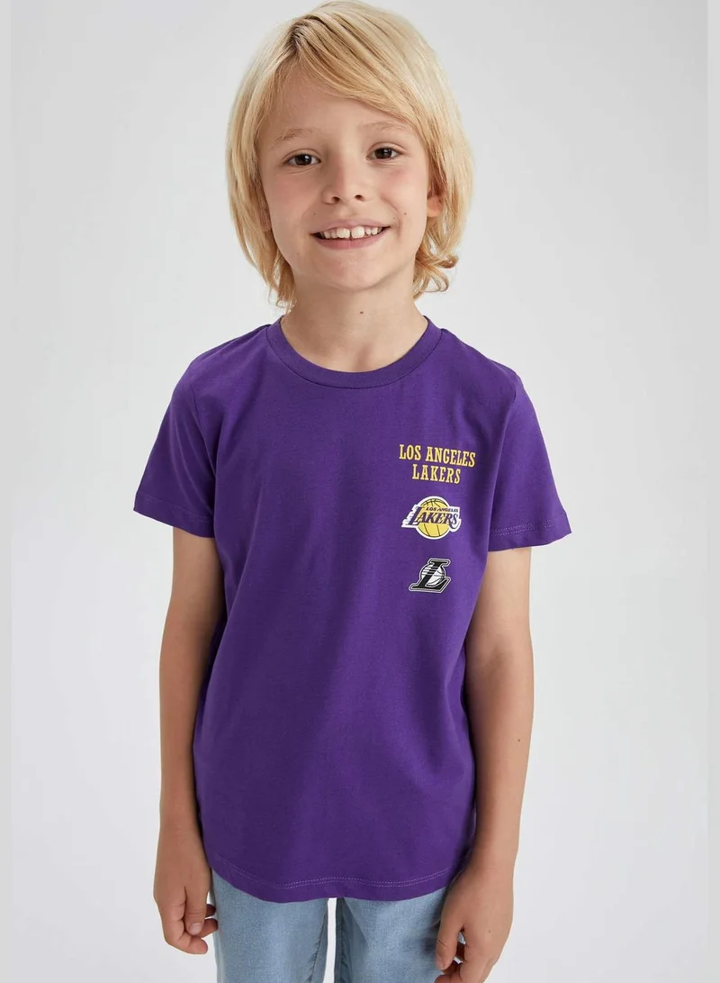DeFacto Boy NBA Los Angeles Lakers Licenced Crew Neck Knitted Short Sleeve T-Shirt