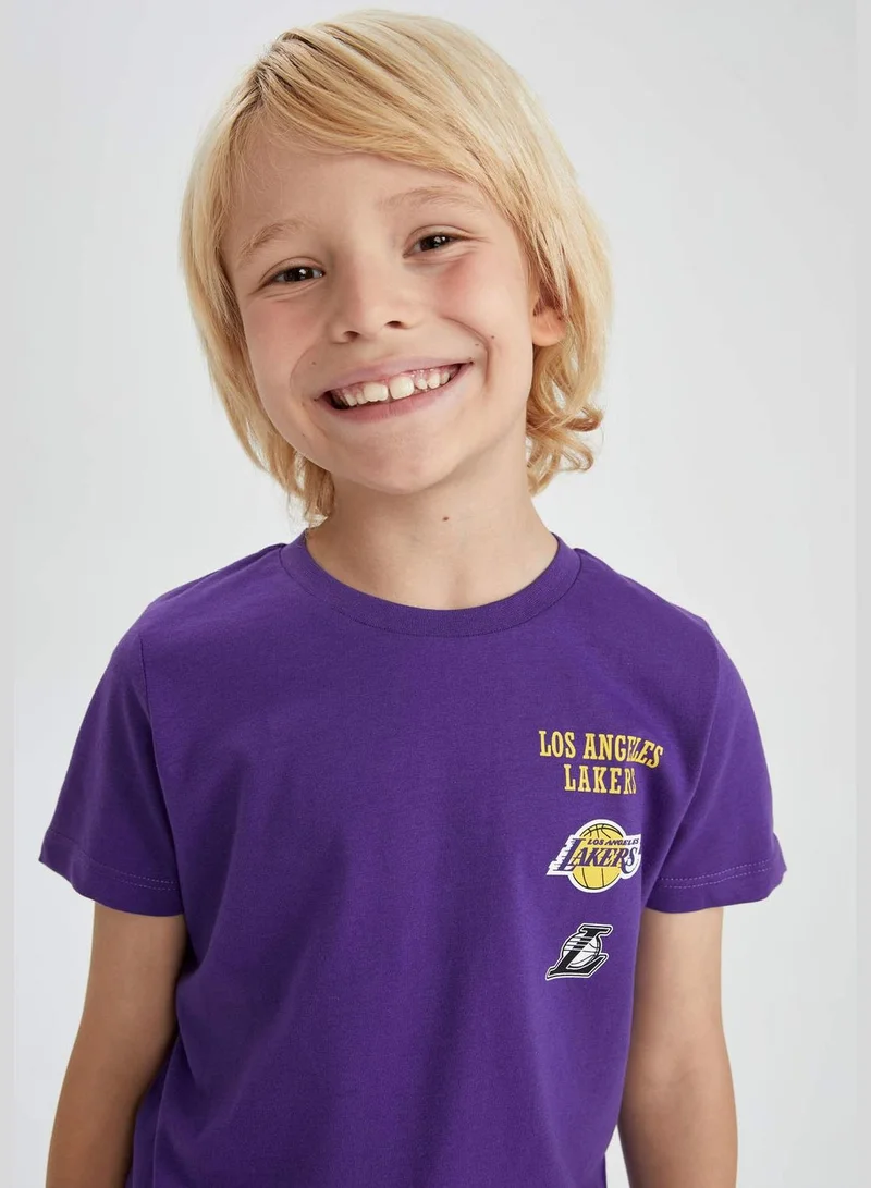 DeFacto Boy NBA Los Angeles Lakers Licenced Crew Neck Knitted Short Sleeve T-Shirt