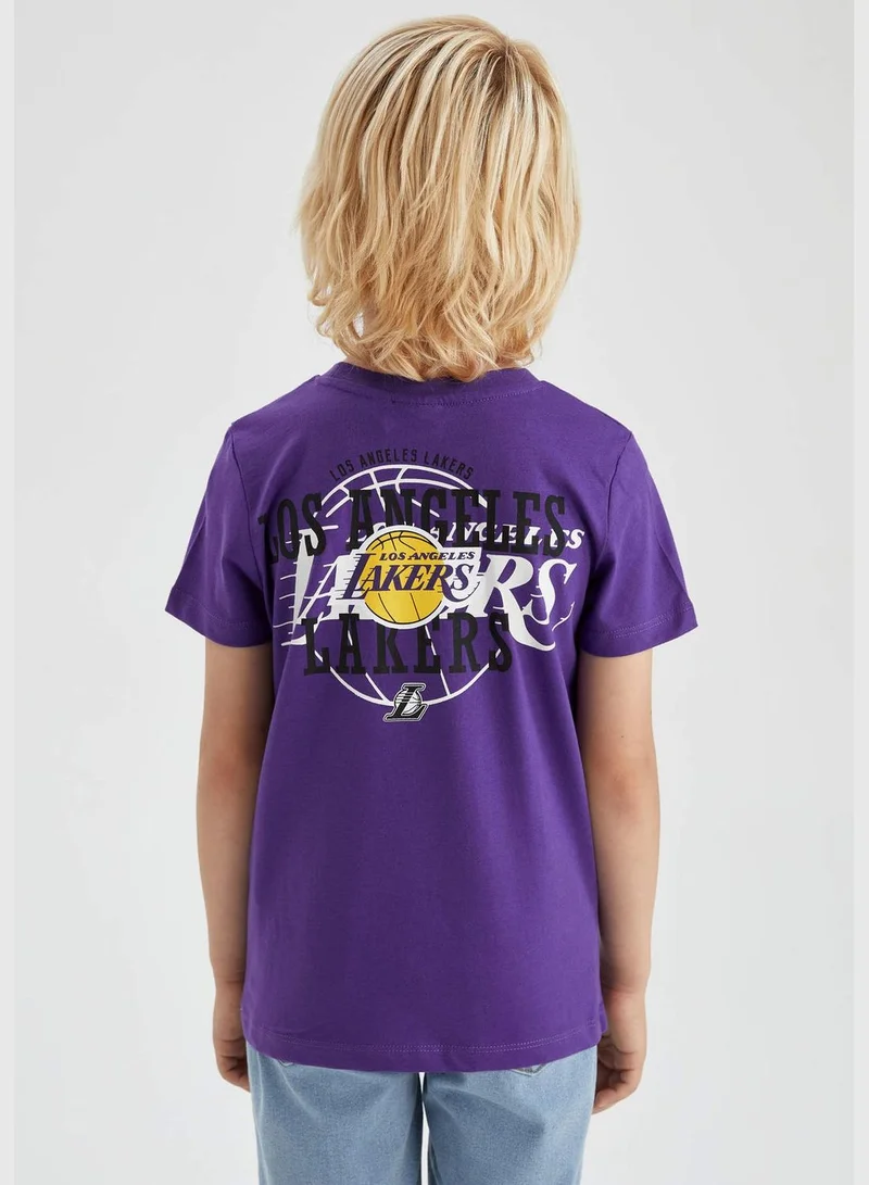DeFacto Boy NBA Los Angeles Lakers Licenced Crew Neck Knitted Short Sleeve T-Shirt
