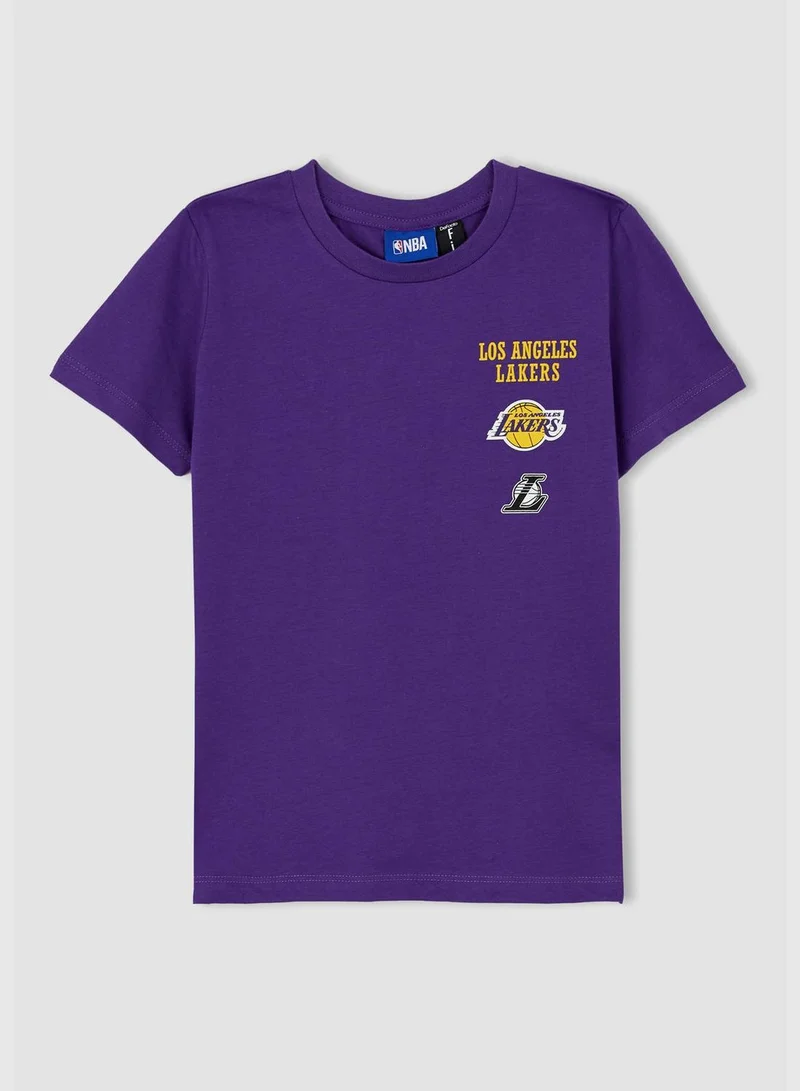DeFacto Boy NBA Los Angeles Lakers Licenced Crew Neck Knitted Short Sleeve T-Shirt