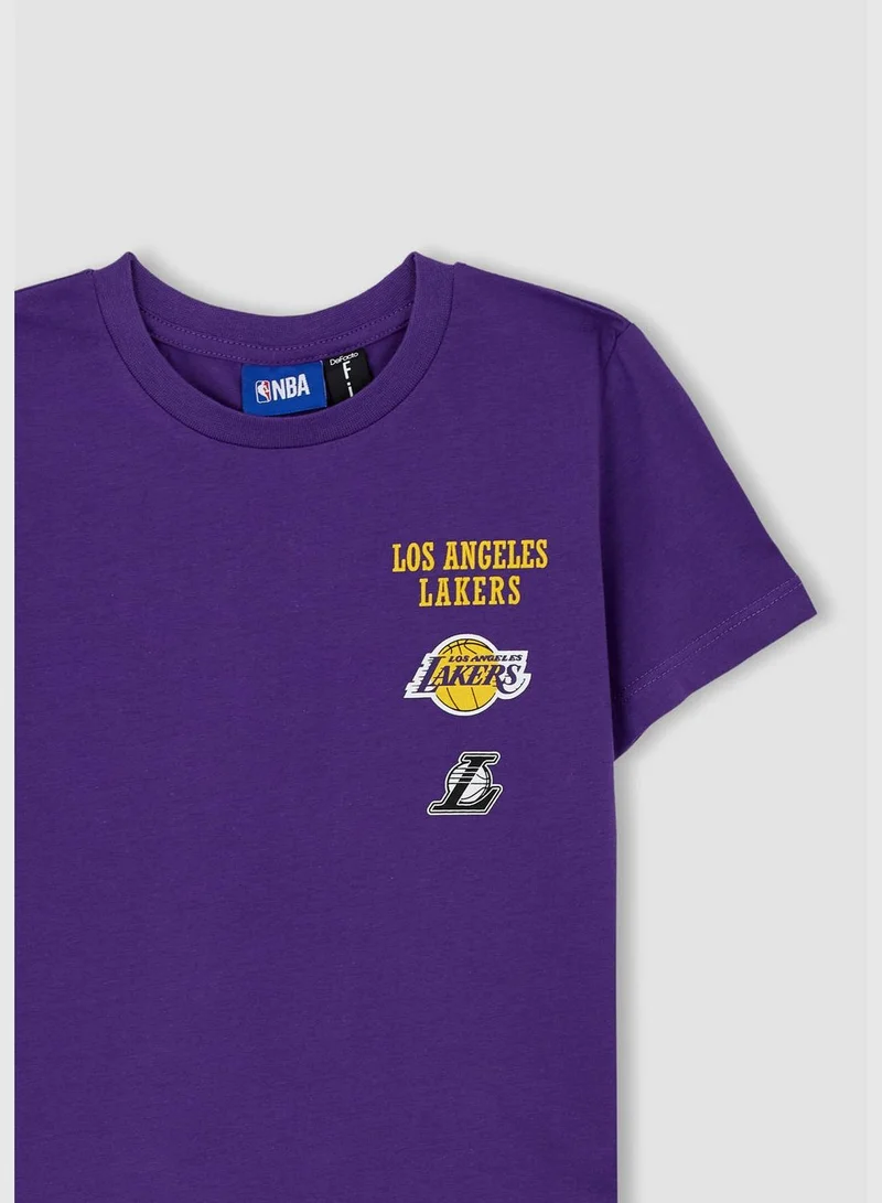 DeFacto Boy NBA Los Angeles Lakers Licenced Crew Neck Knitted Short Sleeve T-Shirt