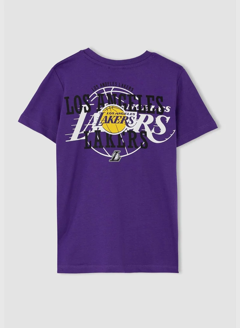 DeFacto Boy NBA Los Angeles Lakers Licenced Crew Neck Knitted Short Sleeve T-Shirt