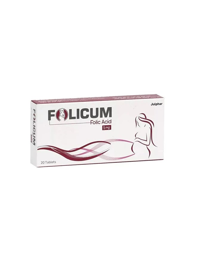 Julphar Folic Acid 5 Mg 20 Tablets 