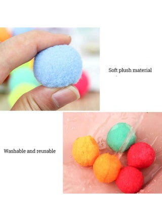 30Pcs 2CM Cat Toy Balls Soft Kitten Pompom Toys Cat Pom Pom Balls for Craft DIY Creative Crafts Decorations (Assorted Color) - view 2