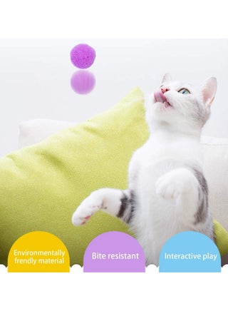 30Pcs 2CM Cat Toy Balls Soft Kitten Pompom Toys Cat Pom Pom Balls for Craft DIY Creative Crafts Decorations (Assorted Color) - view 4