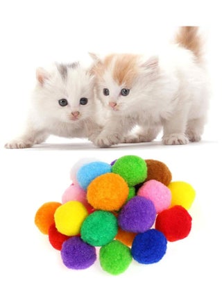 30Pcs 2CM Cat Toy Balls Soft Kitten Pompom Toys Cat Pom Pom Balls for Craft DIY Creative Crafts Decorations (Assorted Color) - view 3