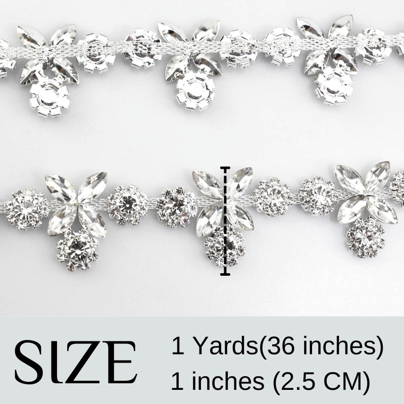 PEARLY JUN Rhinestone Trim Chain Sliver Applique Stringing Ribbon DIY Jewelry Wedding Party Bracelets Craft Bridal Bouquets Embellishment Accessories - Image 2