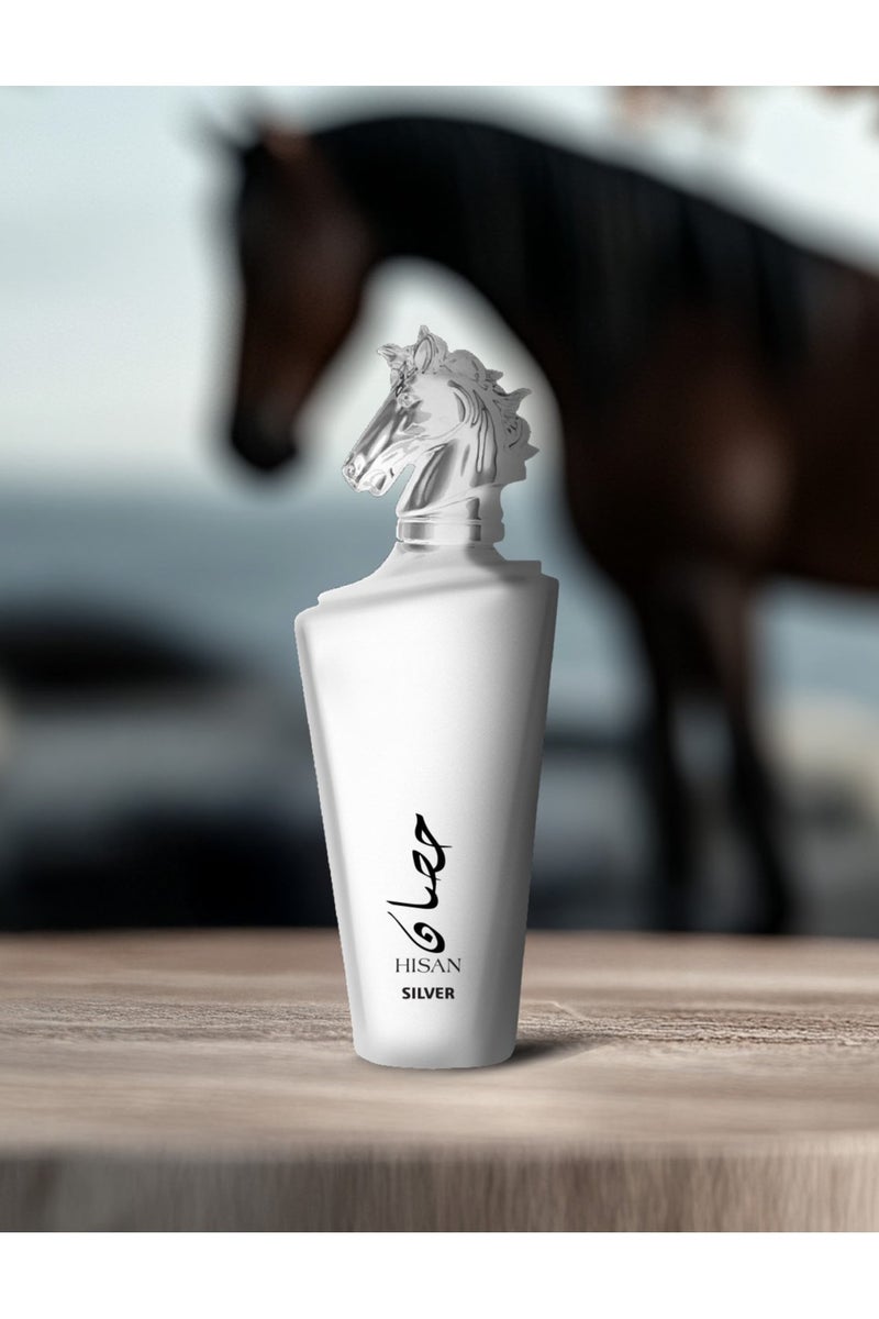 GLAMOUR HISAN Silver Eau de Parfum - 100ml | Luxury Long-Lasting Unisex Perfume with Italian Cypress, Sandalwood & White Musk - Image 2