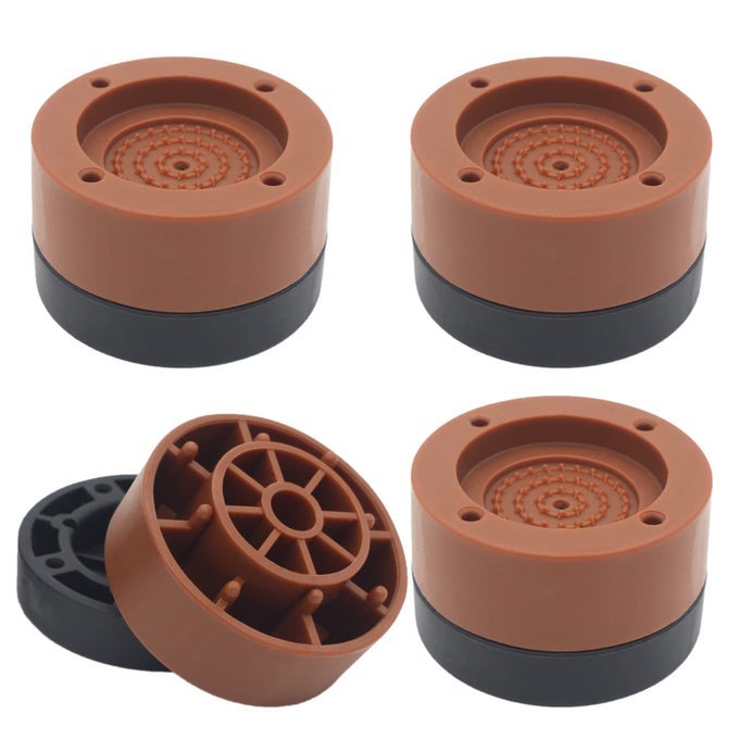 BROWN ROUND BED FURNITURE RISERS SET OF 4 13 INCH 2 INCH ADJUSTABLE BED LIFTS RISERS FOR BED FRAME SOFA CHAIR HEAVY DUTY TABLE COUCH LEGS FEET ACCESSORIES 1300 LBS
