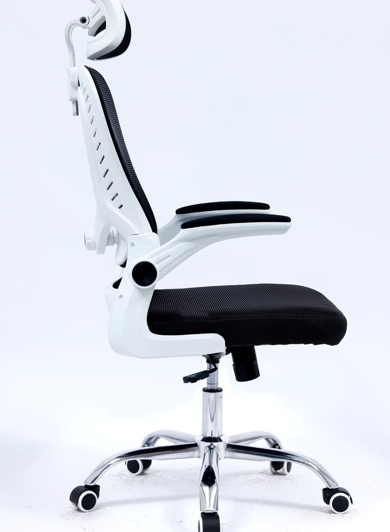 Multi Home Furniture Modern Office Desk Computer Chair High Back Breathable Mesh With Headrest Wheels And Armrests MH-6039-Black - Image 2