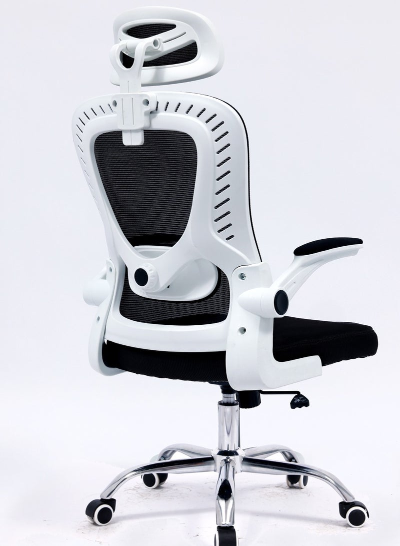 Multi Home Furniture Modern Office Desk Computer Chair High Back Breathable Mesh With Headrest Wheels And Armrests MH-6039-Black - Image 3