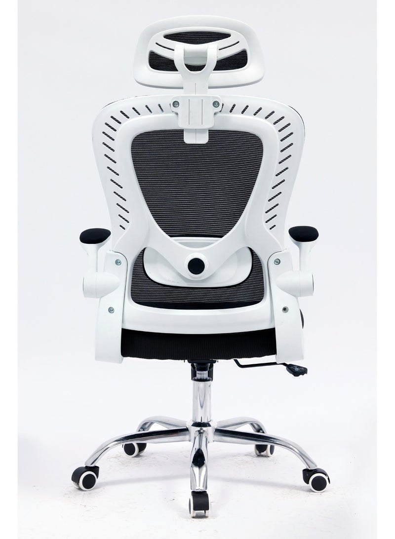 Multi Home Furniture Modern Office Desk Computer Chair High Back Breathable Mesh With Headrest Wheels And Armrests MH-6039-Black - Image 4