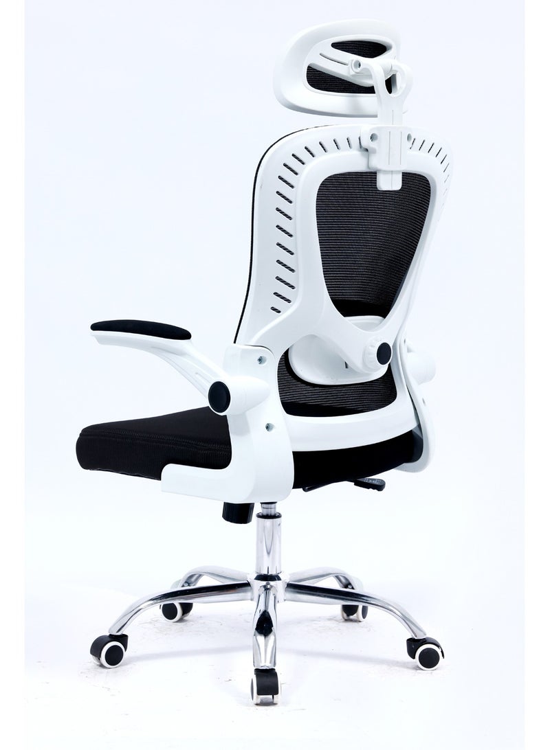 Multi Home Furniture Modern Office Desk Computer Chair High Back Breathable Mesh With Headrest Wheels And Armrests MH-6039-Black - Image 5