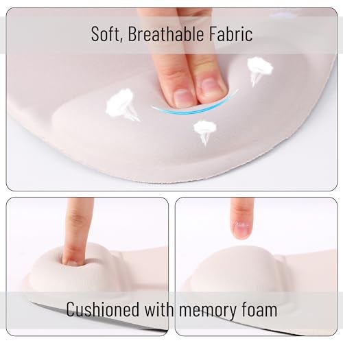 Mr. Pen- Ergonomic Mouse Pad With Wrist Support, Beige, Gel Gaming Pad - Image 4