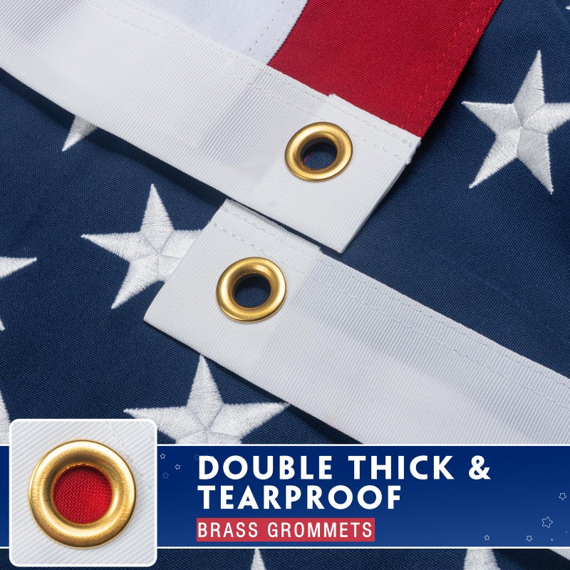 DANF FLAG American Flag 3x5 Ft for Outside, Heavy Duty Spun Polyester US Flags - Image 2