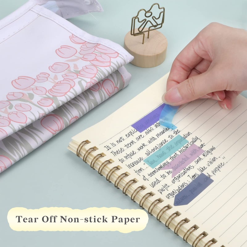 Temiary 1200 Pieces Transparent Sticky Index Tabs, Page Markers for Annotating, Translucent Morandi Arrow Flag Tab for Bookmarks Bible Tabs Notebook School Supplies - Image 3
