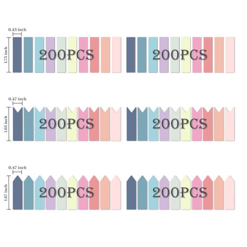 Temiary 1200 Pieces Transparent Sticky Index Tabs, Page Markers for Annotating, Translucent Morandi Arrow Flag Tab for Bookmarks Bible Tabs Notebook School Supplies - Image 2