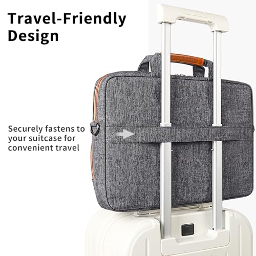 DOMISO 14 Inch Laptop Bag, Waterproof Business Briefcase Computer Messenger Shoulder Bag with Strap for Macbook Pro Air/Lenovo IdeaPad/Acer Aspire/HP/Dell XPS 15/ASUS/MSI, Dark Grey - Image 5