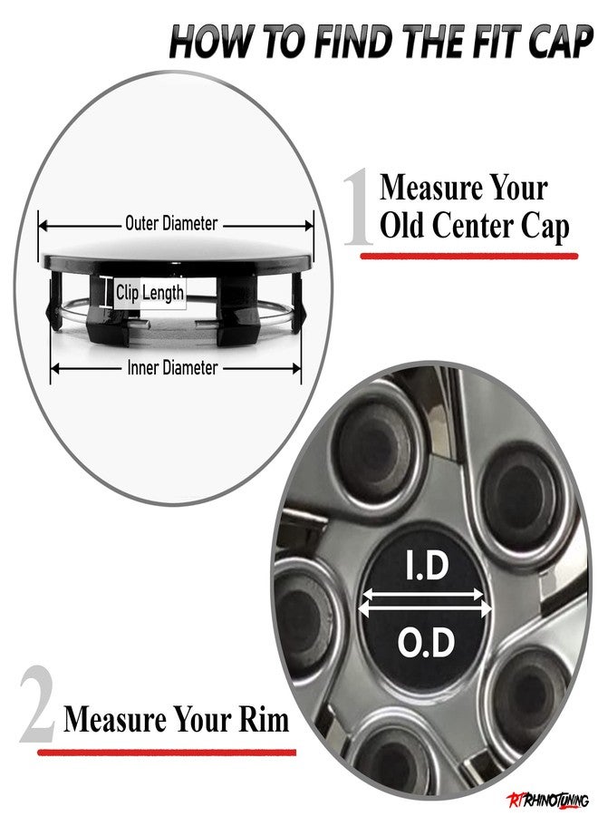 RTRHINOTUNING 4PCS 62mm Wheel Center Caps Compatible with Rays Volk Racing TE37 15" & 16", OD: 2.44" (62 mm) ID: 2.28" (58 mm) Rim Caps Glossy Black - Image 5