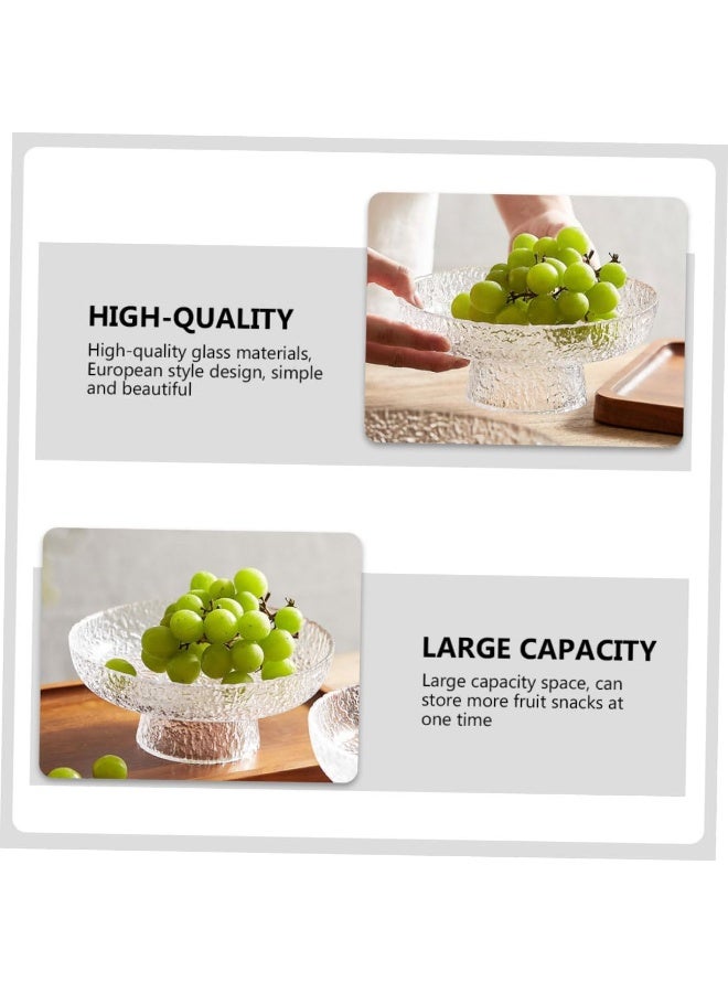 GuRiver Glass Fruit Bowl Fruit Basket for Kitchen Counter Clear Salad Bowl Decorative Pedestal Bowl for Table Decor Serving Bowl for Fruit Snacks Candy - Image 4