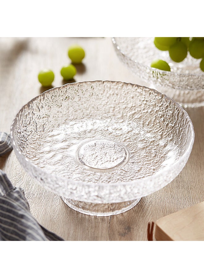 GuRiver Glass Fruit Bowl Fruit Basket for Kitchen Counter Clear Salad Bowl Decorative Pedestal Bowl for Table Decor Serving Bowl for Fruit Snacks Candy - Image 1