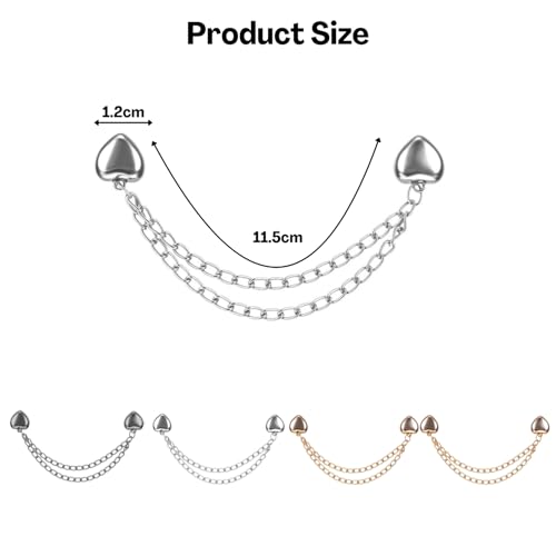 Flavizo 4 Pcs Strong Magnetic Clothing Clips, Cinch Clip for Shirt, Scarf, Dress, Secure Magnet Pinless Brooch for Pants legs, Outfit Styling Clothes Fix Holder Accessories - Heard - Image 2